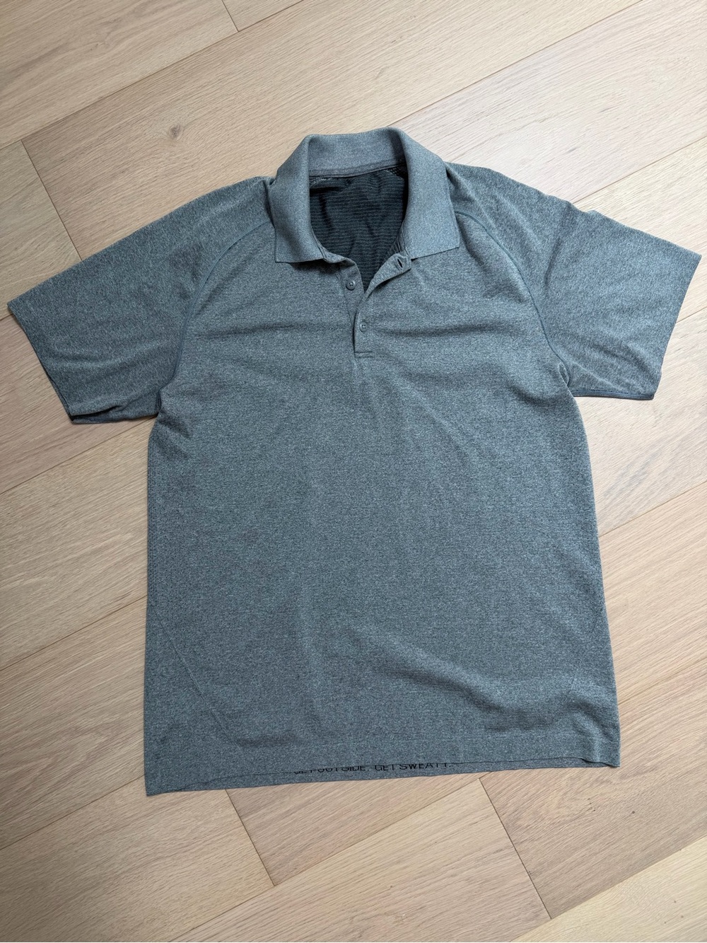 lululemon Men’s Metal Vent Tech Short Sleeve Polo Heathered Grey Size XL
